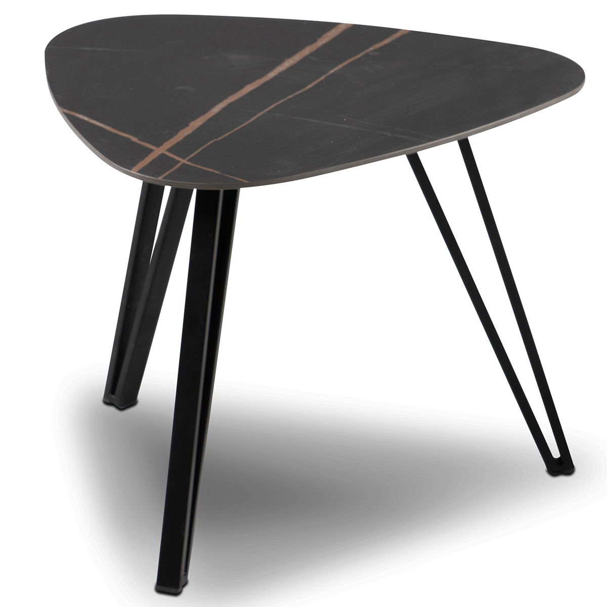 M2 Kollektion - Liv 1 Couchtisch; Gesinterter Stein dunkel / Gestell: Metall Schwarz
