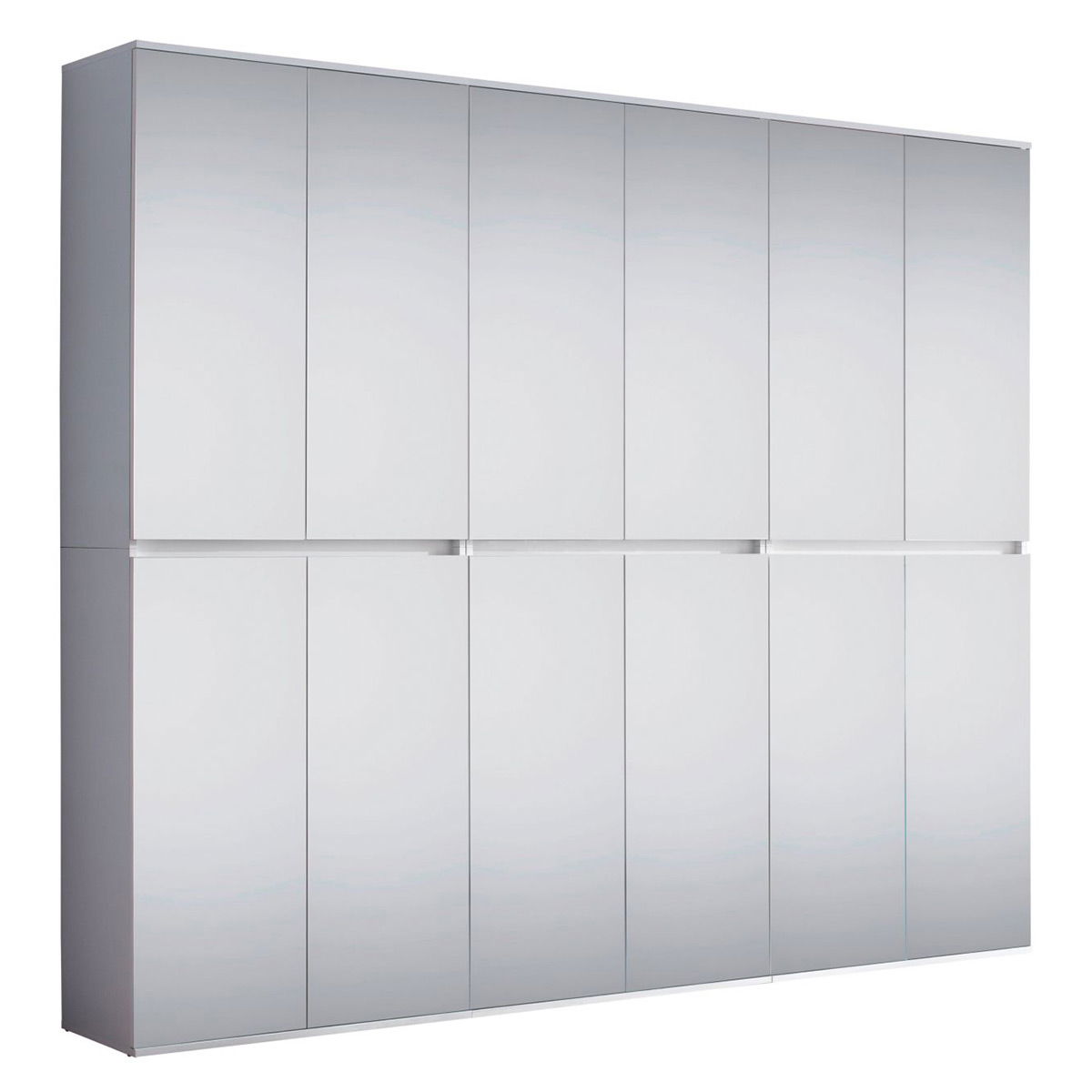 trendteam Mirror Spiegelgarderobenschrank Weiß Melamin | 222 cm