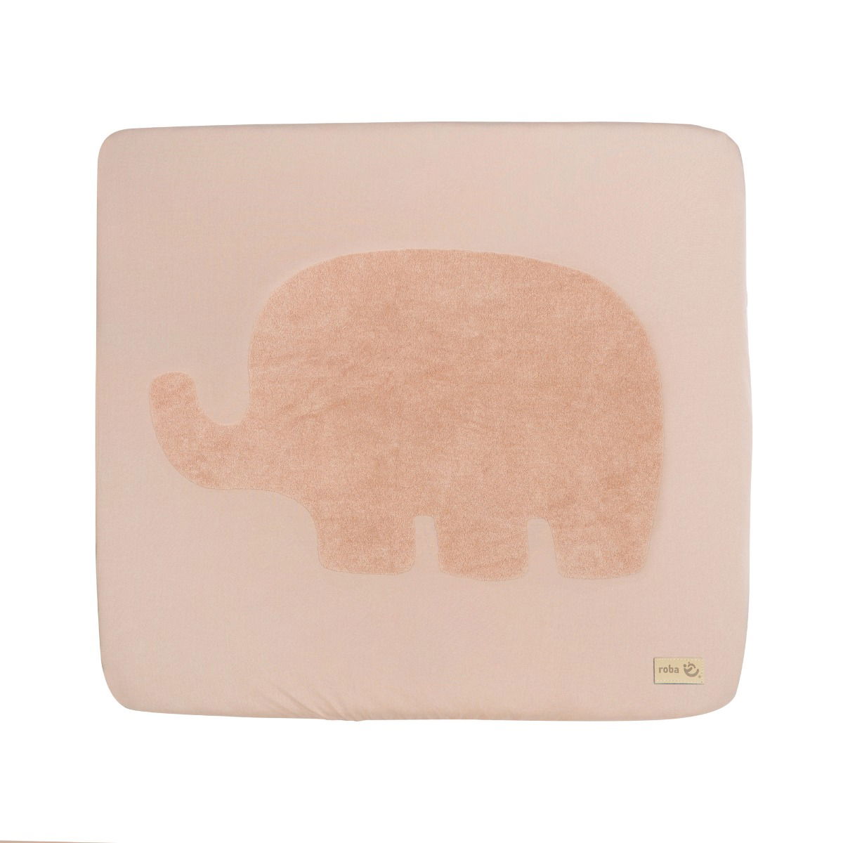 Roba Spannbezug für Wickelauflagen 75x85cm, Lil Elephant earth brown