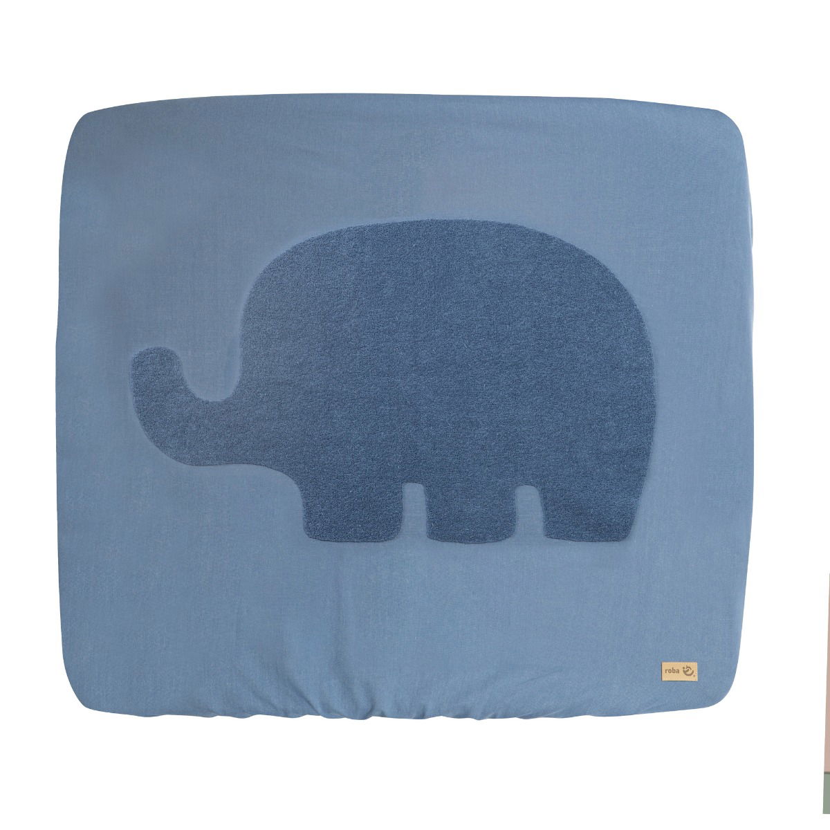 Roba Spannbezug für Wickelauflagen 75x85cm, Lil Elephant moonlight