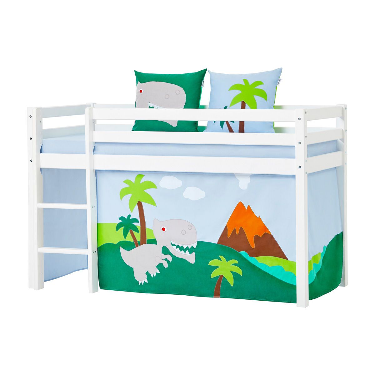 Hoppekids Vorhang-Set für halbhohes Bett 70x160 cm Dessin DINOSAUR - auch für Etagenbett geeignet