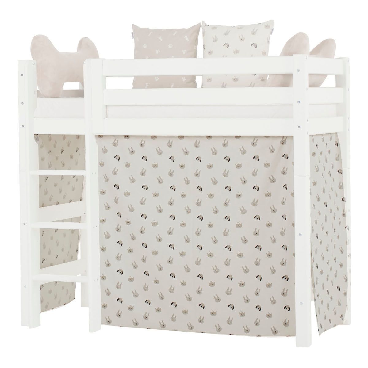 Hoppekids Vorhang-Set für mittelhohes Bett 70x160 Dessin Pets pristine