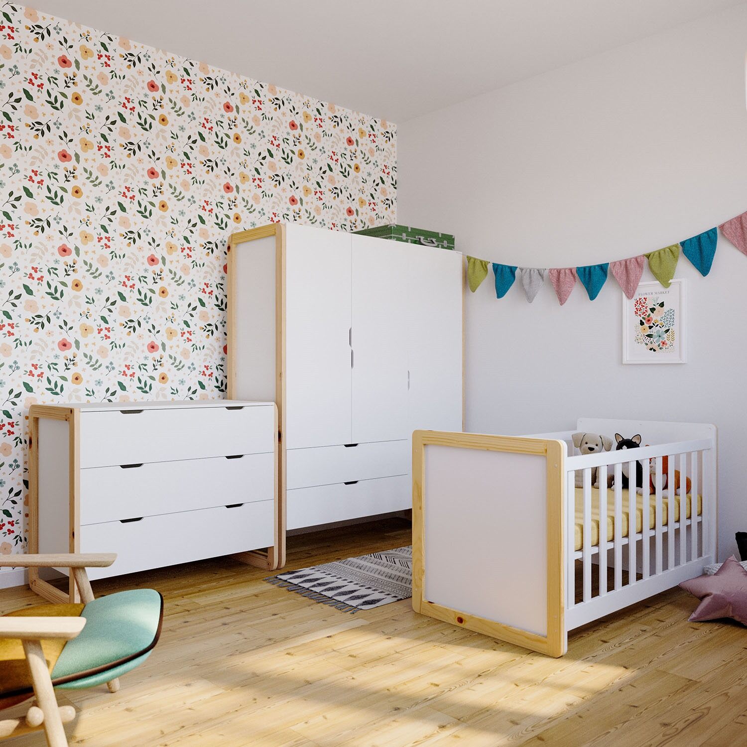 Nature Kid Laslo Kinderzimmer 3türig 4-teilig