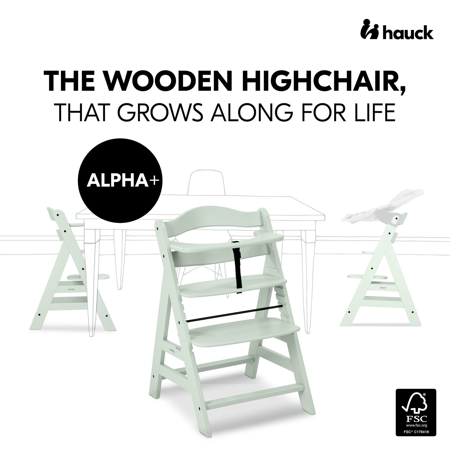 Alpha+ Holzhochstuhl - Ein lebenslanger Holz Begleiter aus nachhaltigem