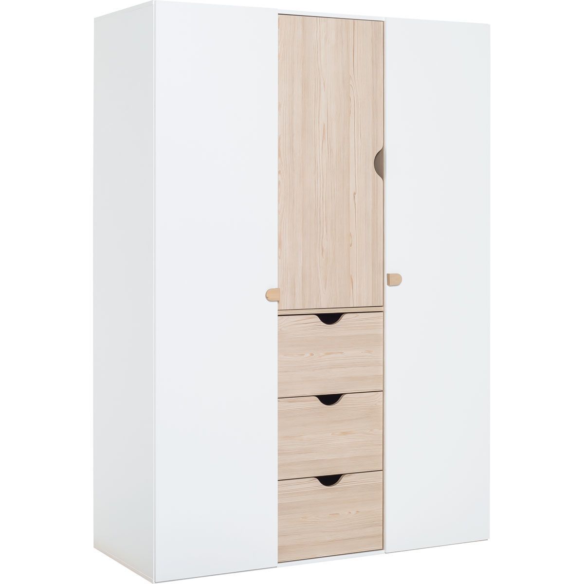 VOX Stige Kleiderschrank 3-türig weiß / pinie