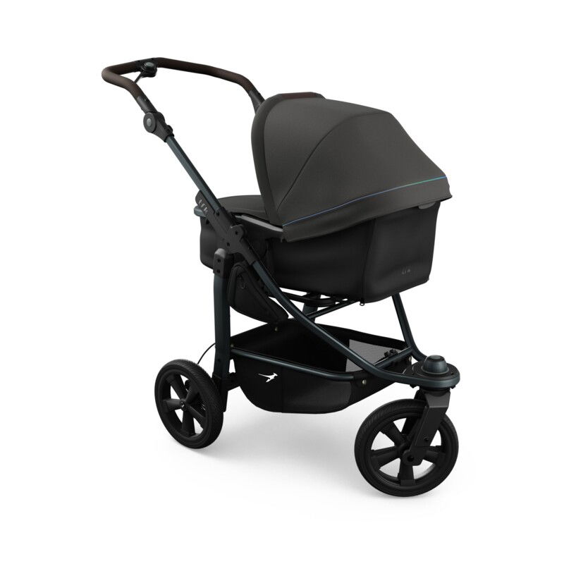 tfk mono3 Kinderwagen anthrazit mit roten Highlights mit Luftkammer Radset