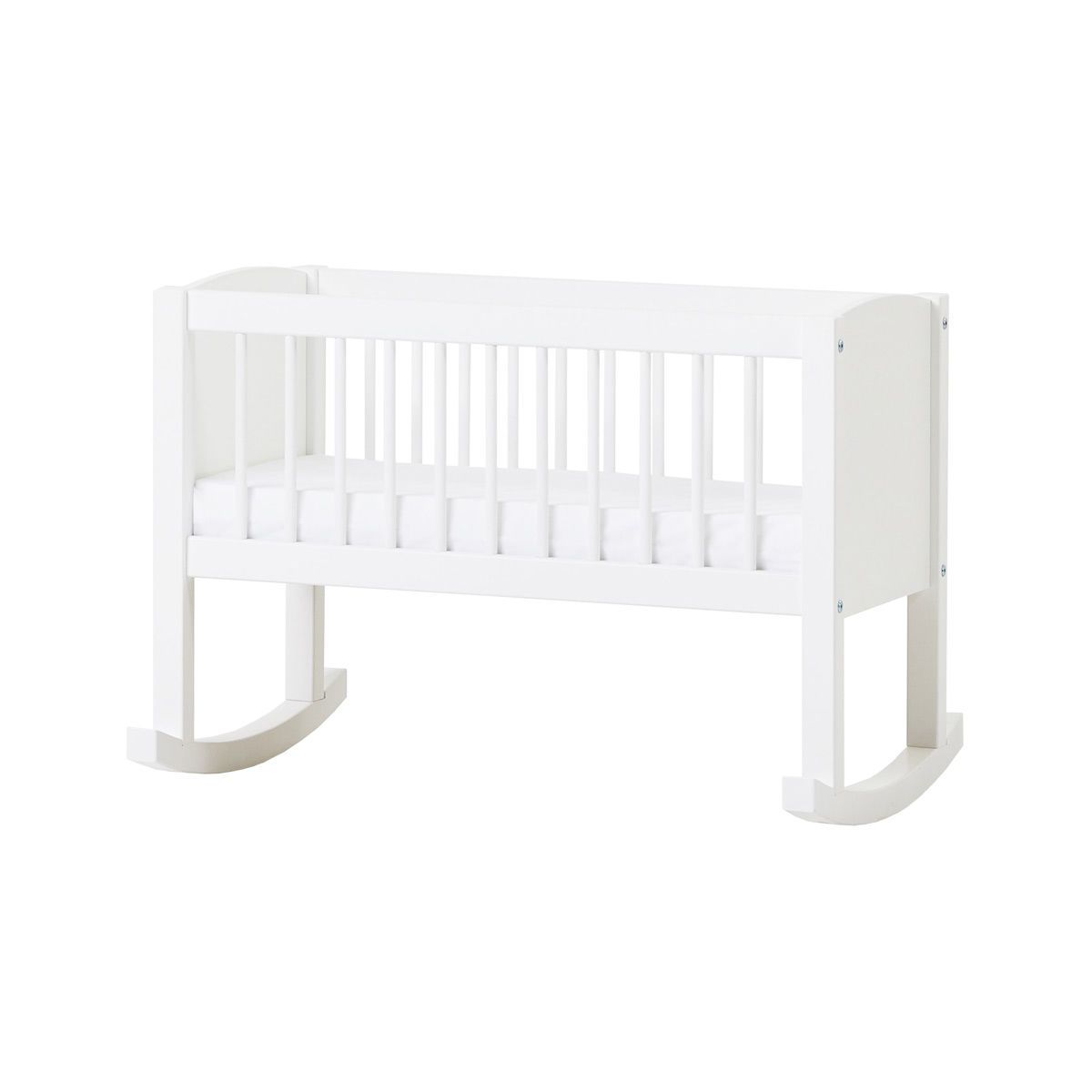 Hoppekids Babywiege weiß 40x80 cm umbaubar zur Bank | zum Toppreis