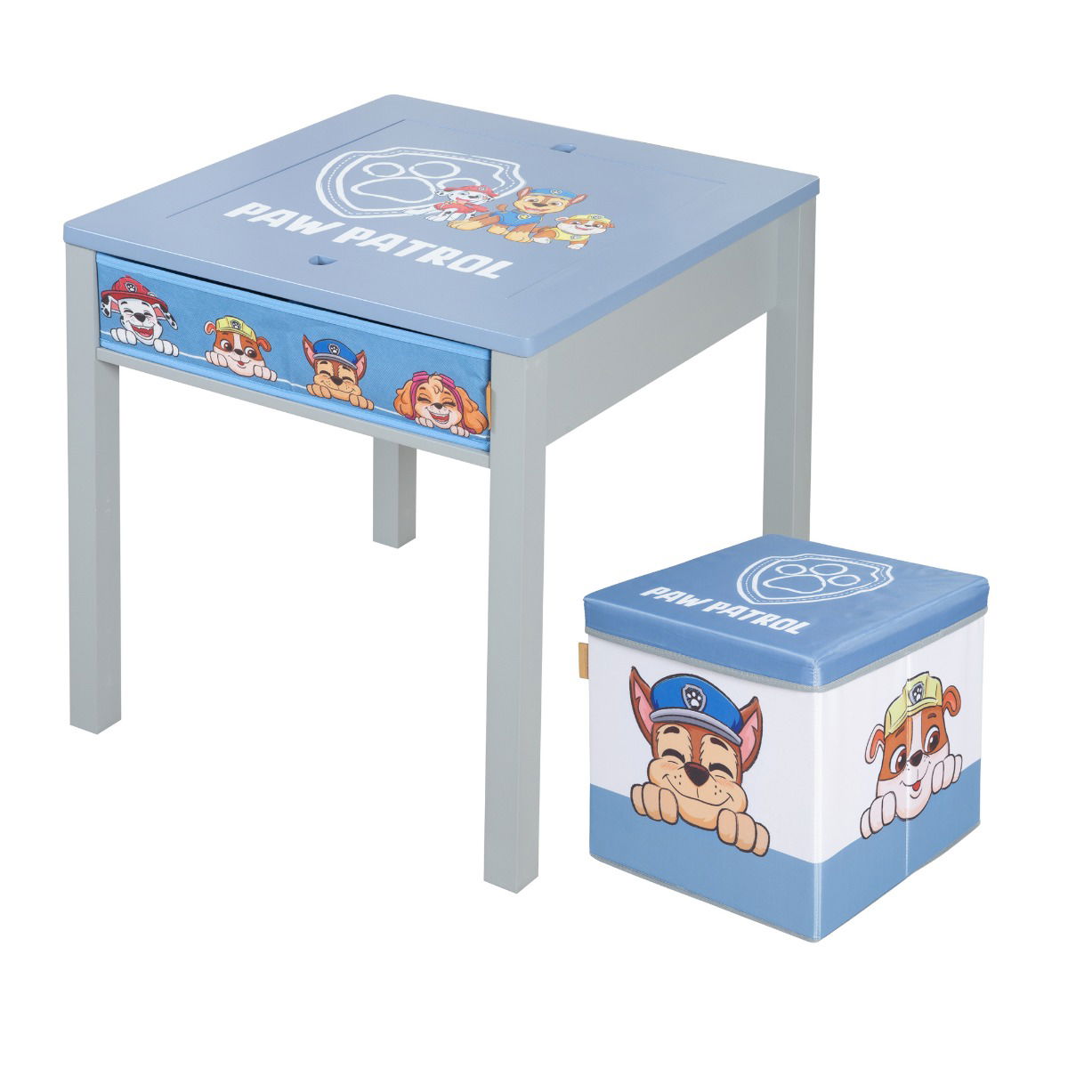 Roba Kindertisch Paw Patrol Wendeplatte & Sitzbox - Grau / Blau