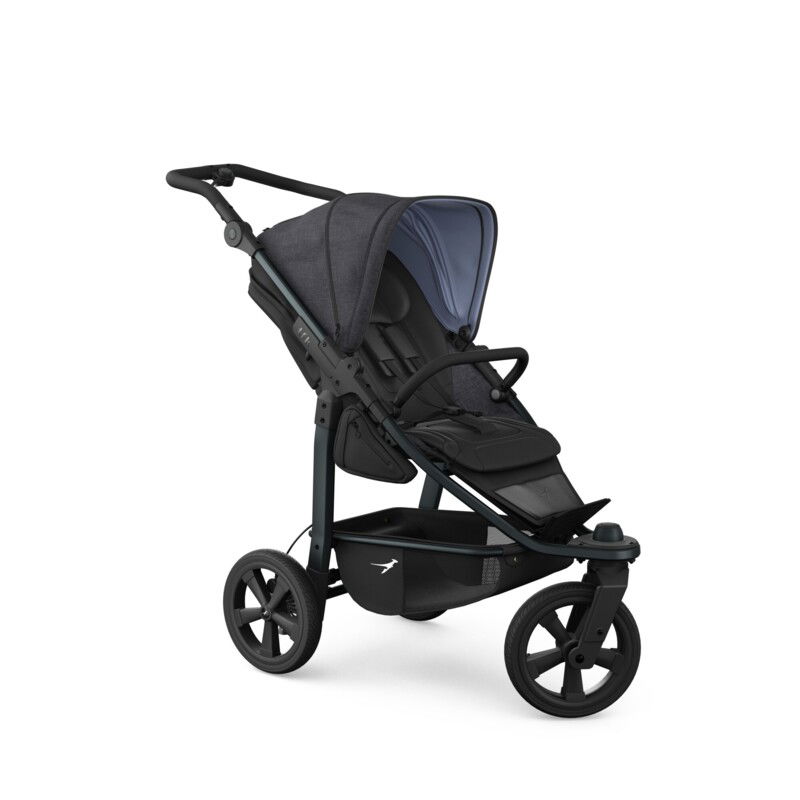 tfk mono3 Sportwagen premium schwarz - Doppelfarbe mit Luftkammerrad-Set