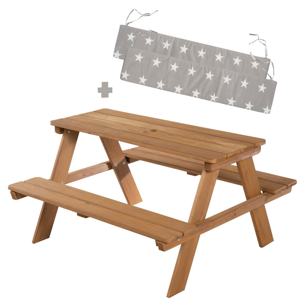 Roba Kindersitzgruppe Outdoor+ Picknick for 4 mit Bankkissen Teak-Optik