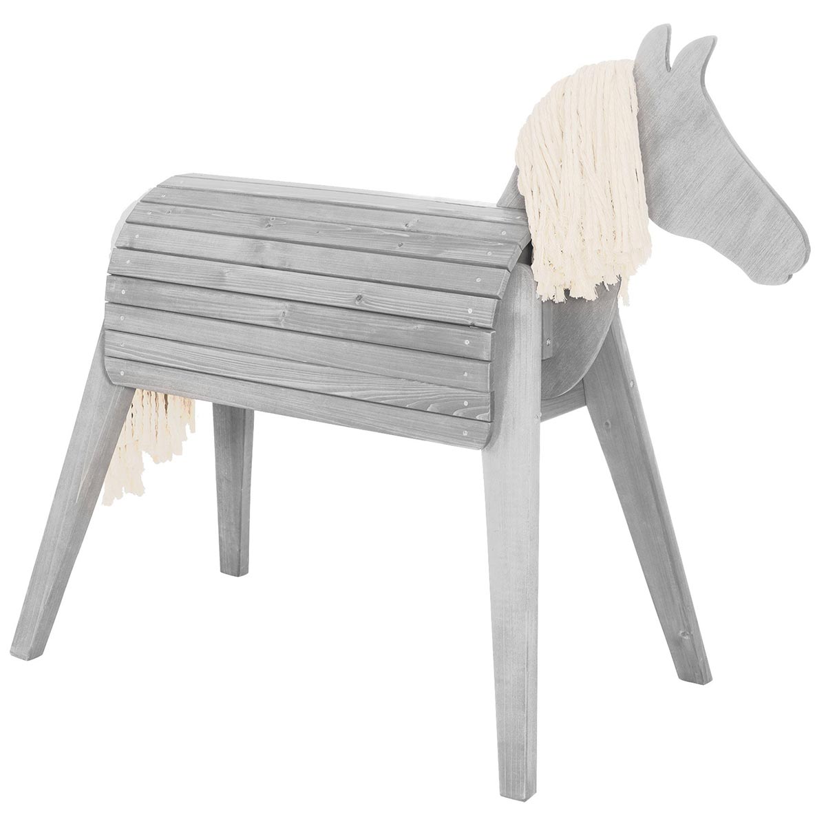 Roba Spielpferd Outdoor grau aus wetterfestem Massivholz
