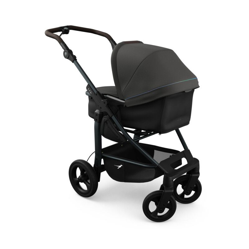 tfk mono4 Kinderwagen anthrazit mit roten Highlights  mit Luftkammer Radset