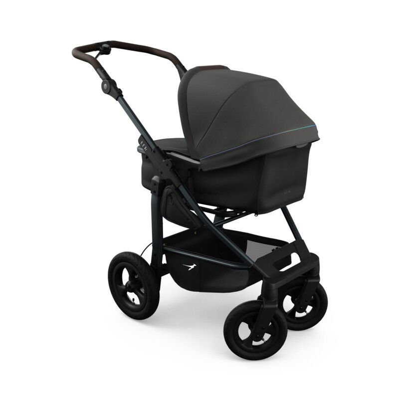 tfk mono4 Kinderwagen anthrazit mit roten Highlights mit Luftrad-Set