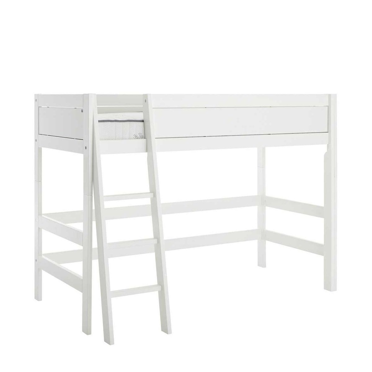 LIFETIME Mittelhohes Bett 152 cm Kiefer weiß 4619-10 mit Rollboden