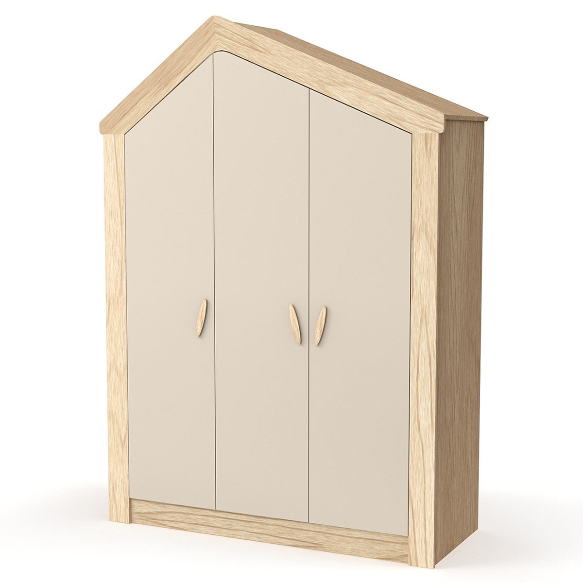Nature Kid My House Kleiderschrank 3-türig natur/grau