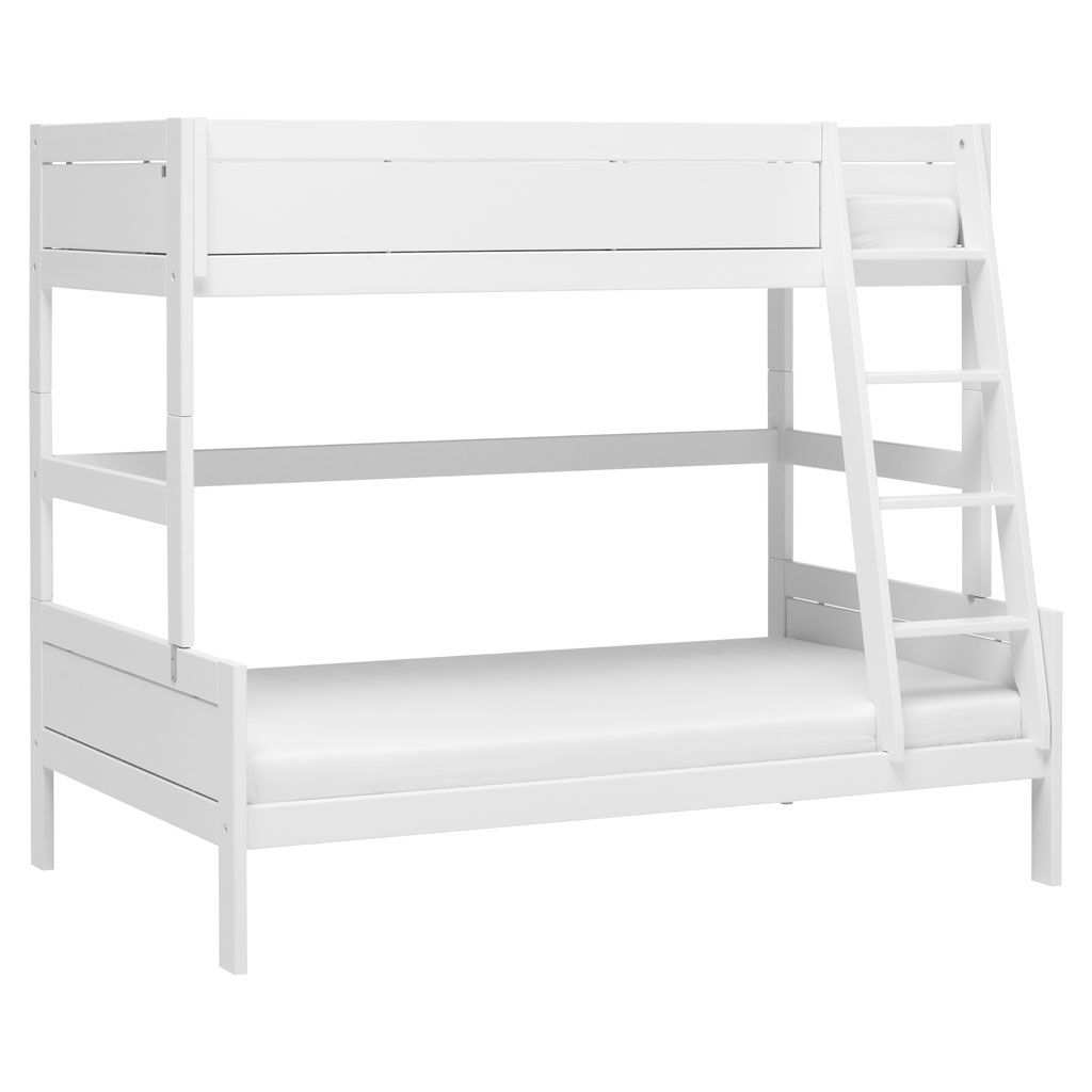LIFETIME Etagenbett Family Kiefer weiß 90/120 cm, Deluxe-Lattenrost