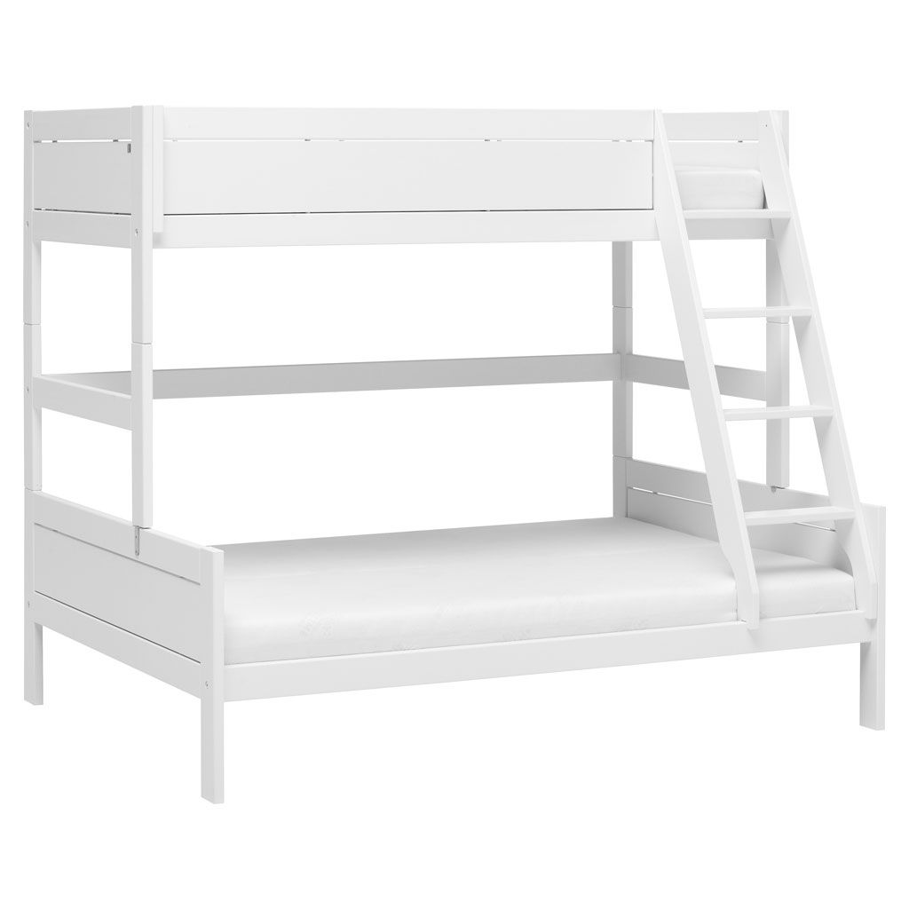 LIFETIME Etagenbett Family Kiefer weiß 90/140 cm, Deluxe-Lattenrost