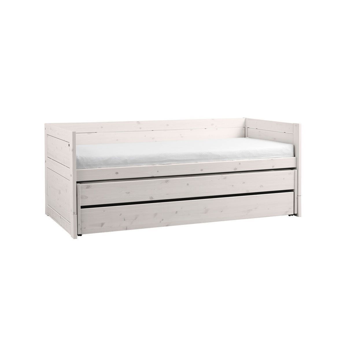 LIFETIME Kojenbett mit Gästebett+Bettkasten  whitewash | incl. Rollboden