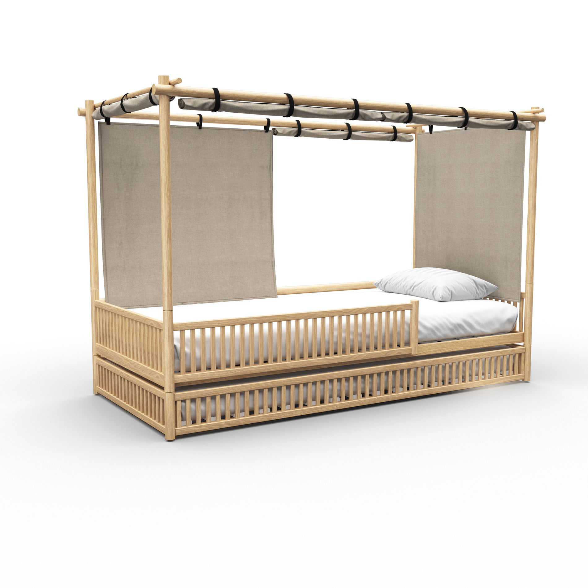 Nature Kid Hausbett Ninja (inkl. Gästebett und Dach)