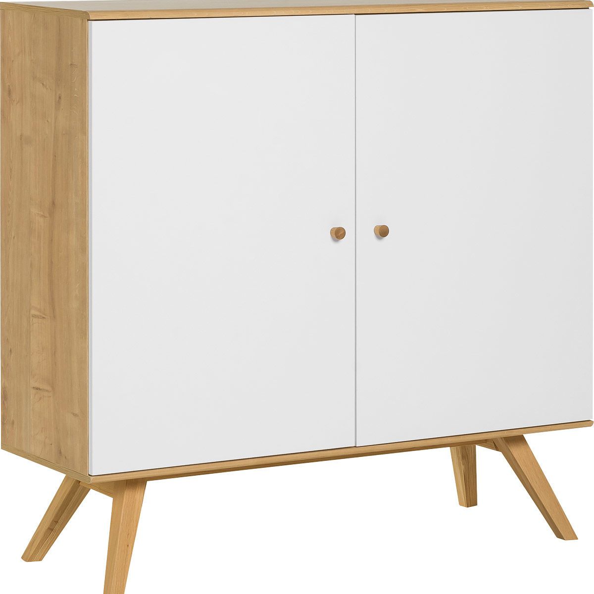 VOX Nature Geschirrschrank eiche / weiß / weiß