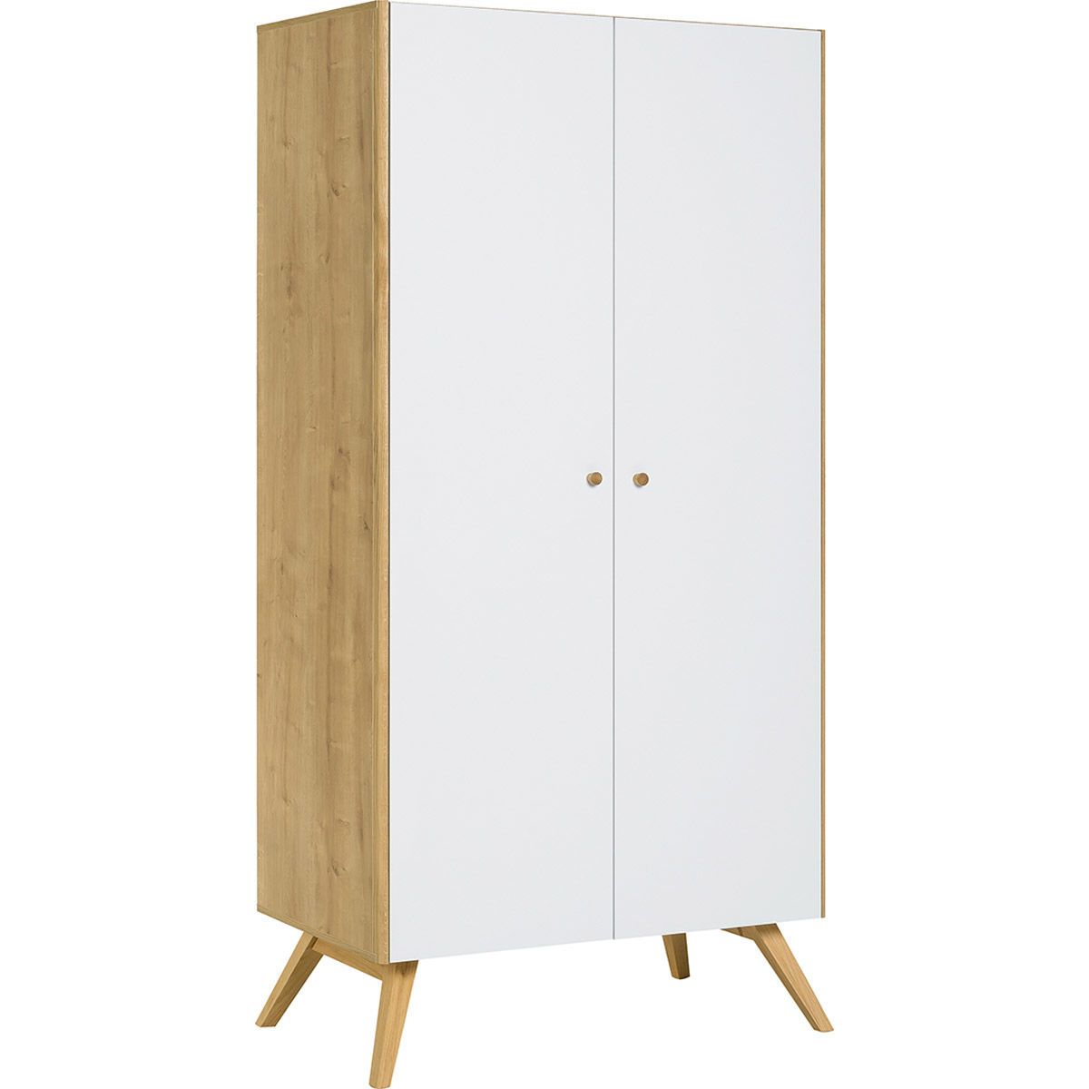 VOX Nature Kleiderschrank 2-türig eiche / weiß / weiß