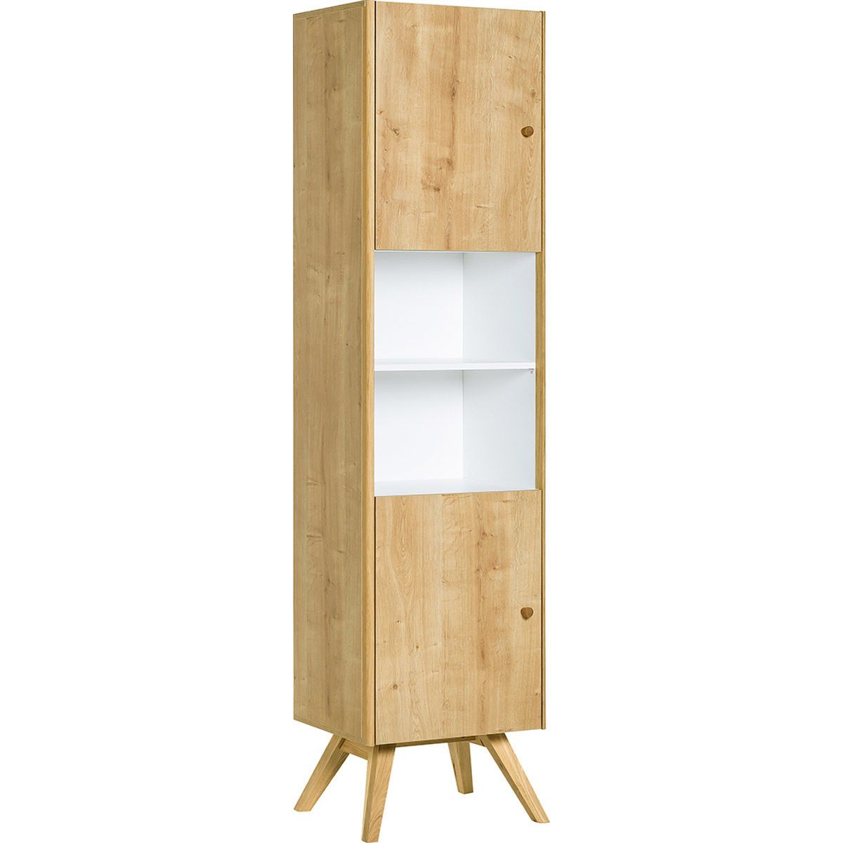 VOX Nature Glasvitrine eiche / weiß / eiche