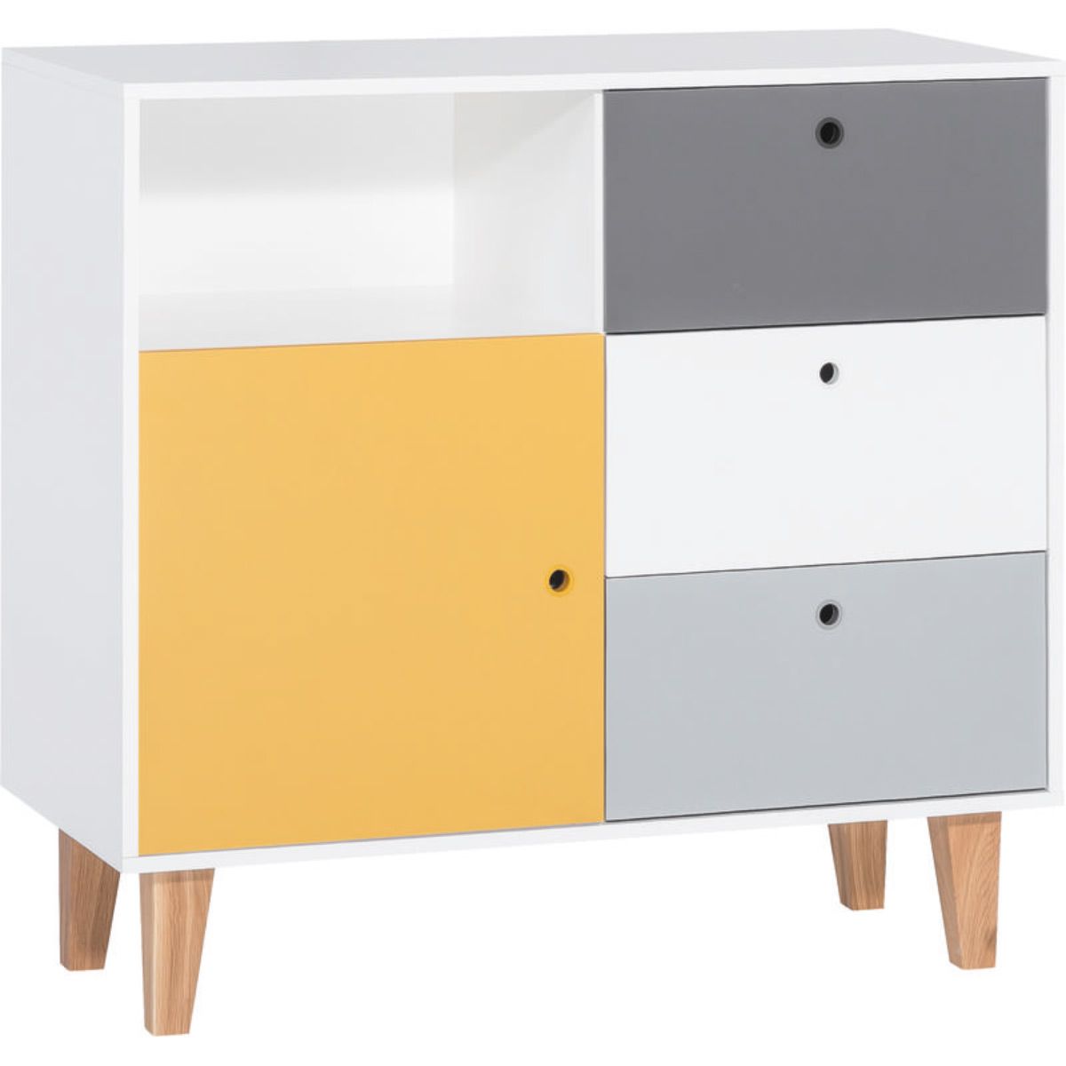 VOX Concept Kommode white/grey/graphite/saffron