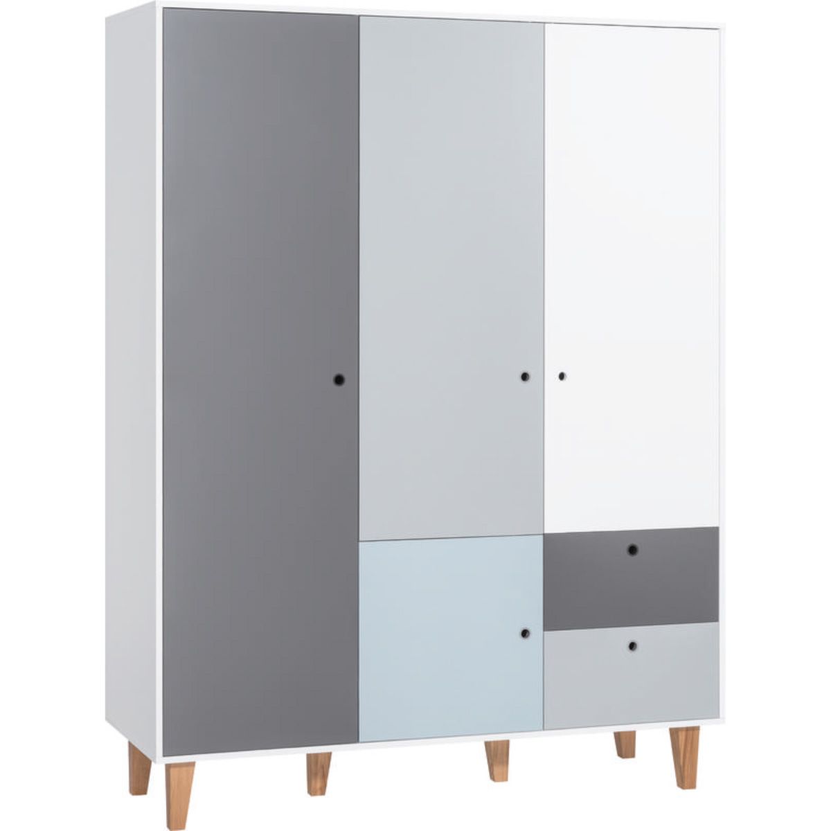 VOX Concept Baby Kleiderschrank 3-türig blue white/grey/graphite