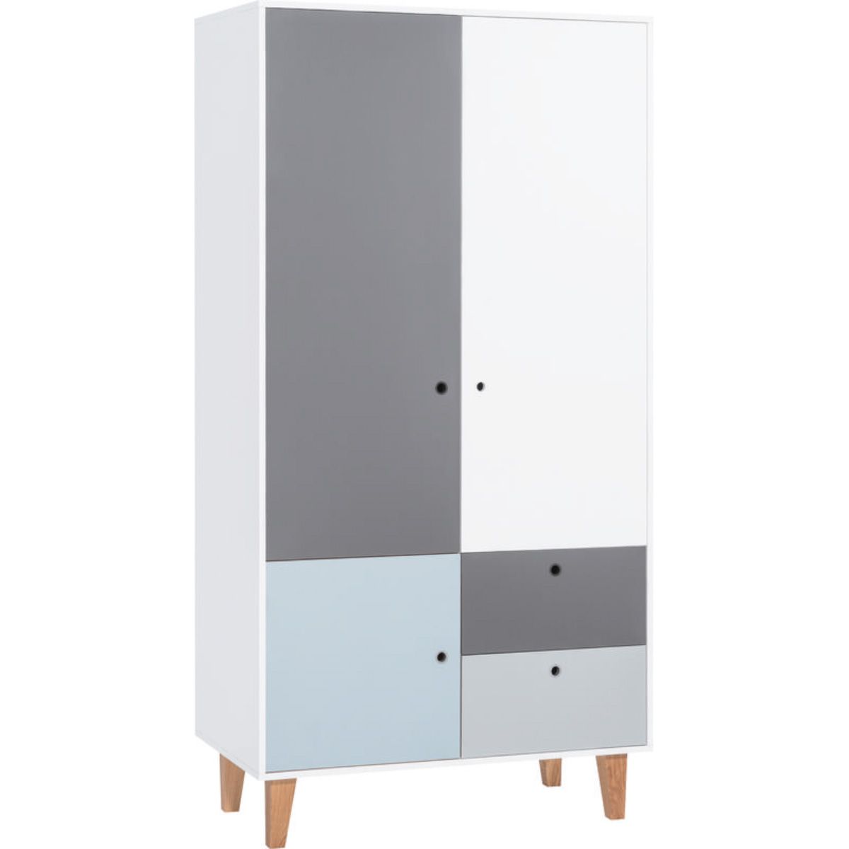 VOX Concept Baby Kleiderschrank 2-türig blue white/grey/graphite