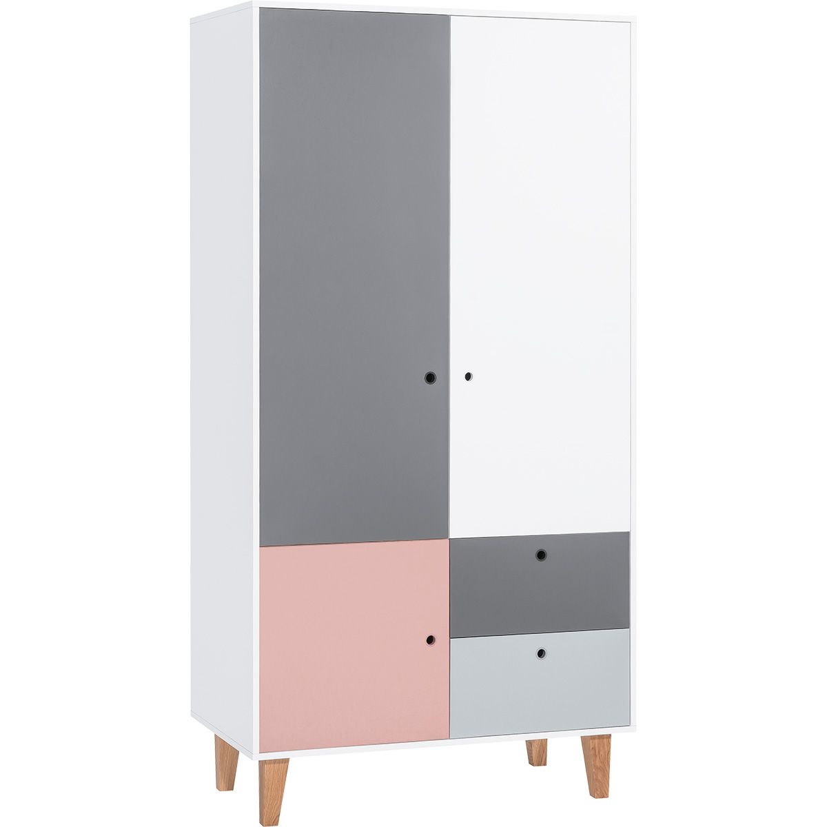 VOX Concept Baby Kleiderschrank 2-türig pink white/grey/graphite