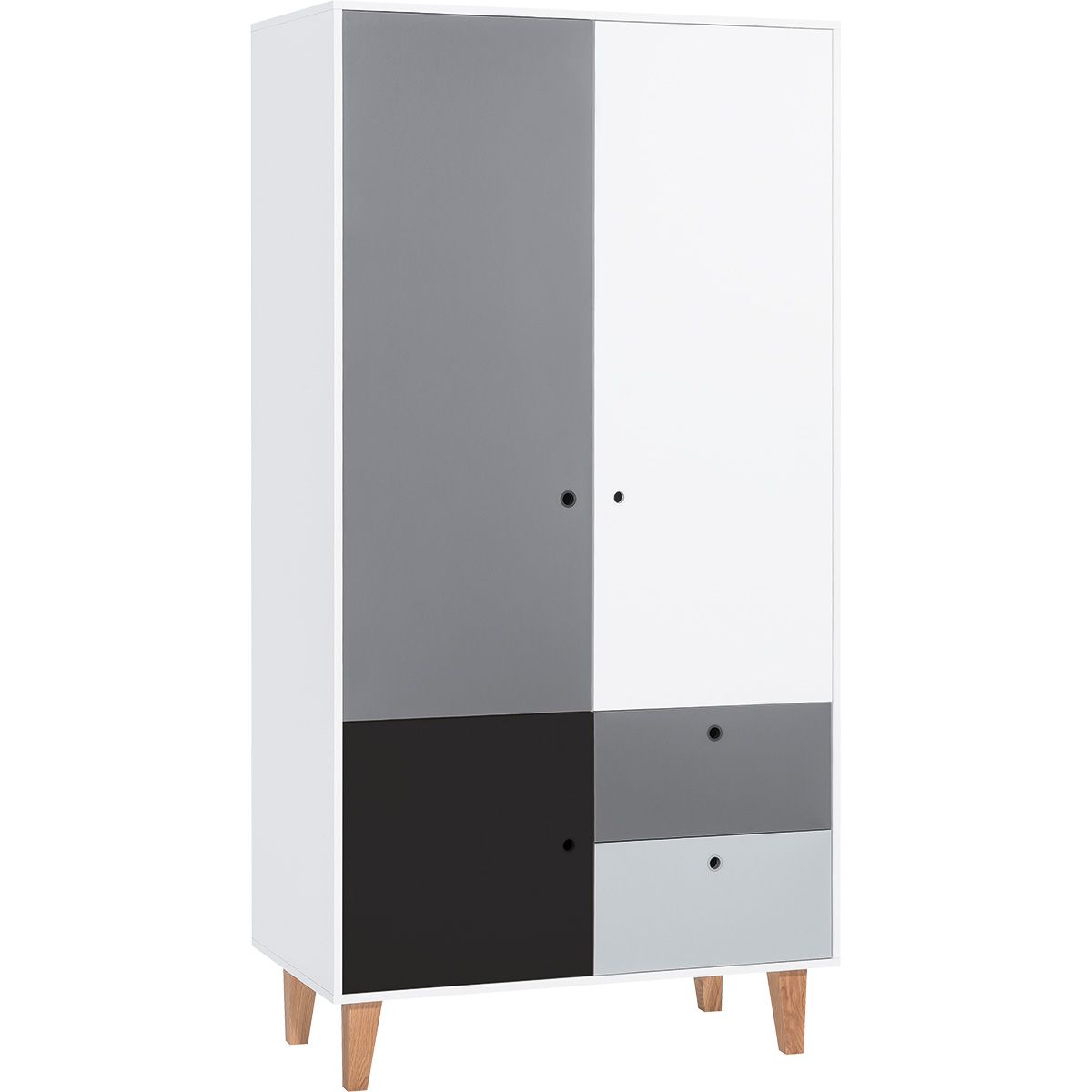 VOX Concept Baby Kleiderschrank 2-türig black white/grey/graphite
