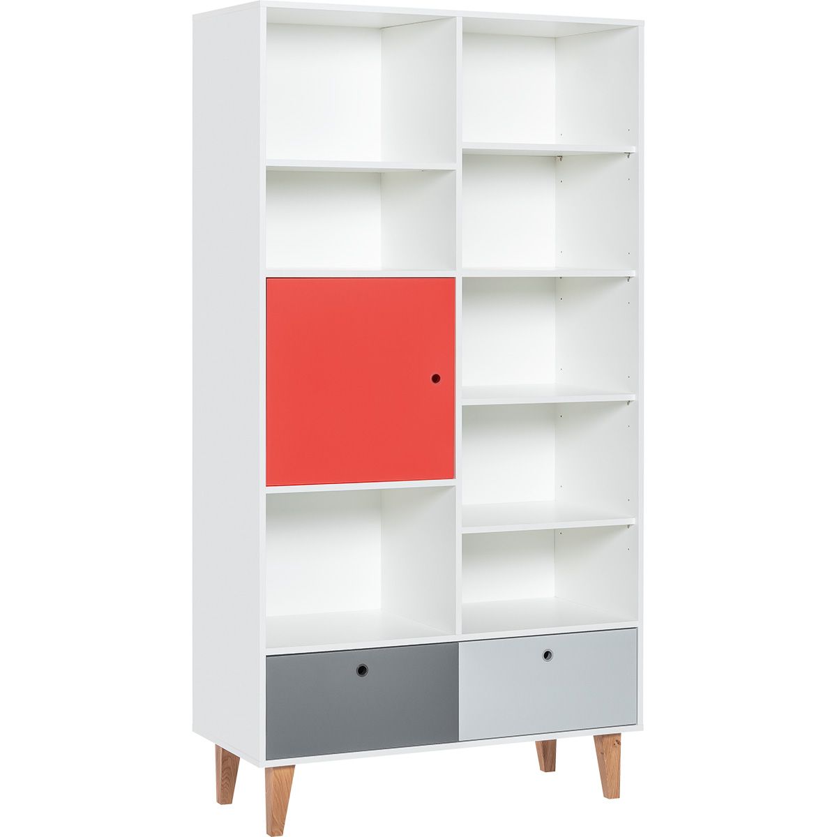 VOX Concept Bücherregal red/white/graphite/ grey
