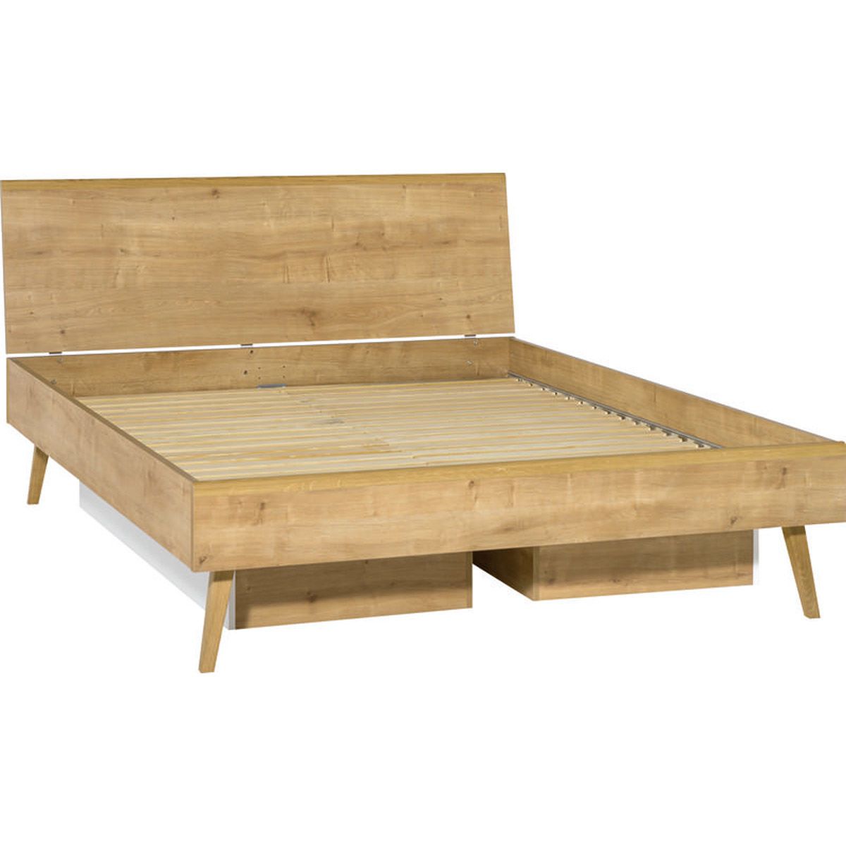 VOX Nature Bett 120x200 cm mit glattem Kopfteil eiche | ohne Lattenrost