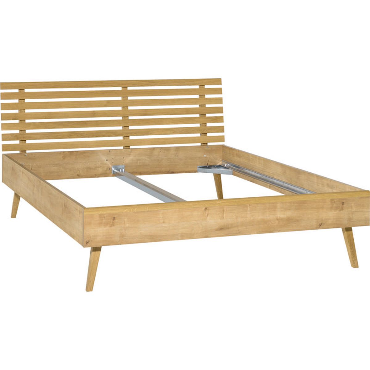 VOX Nature Bett 160x200 cm mit Zaun-Kopfteil eiche | ohne Lattenrost