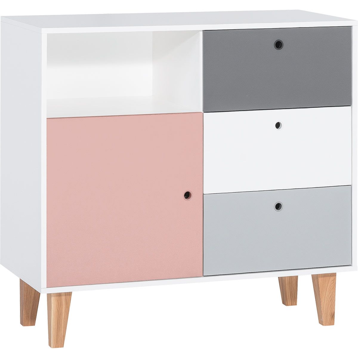 VOX Concept Kommode white/graphite/grey/pink