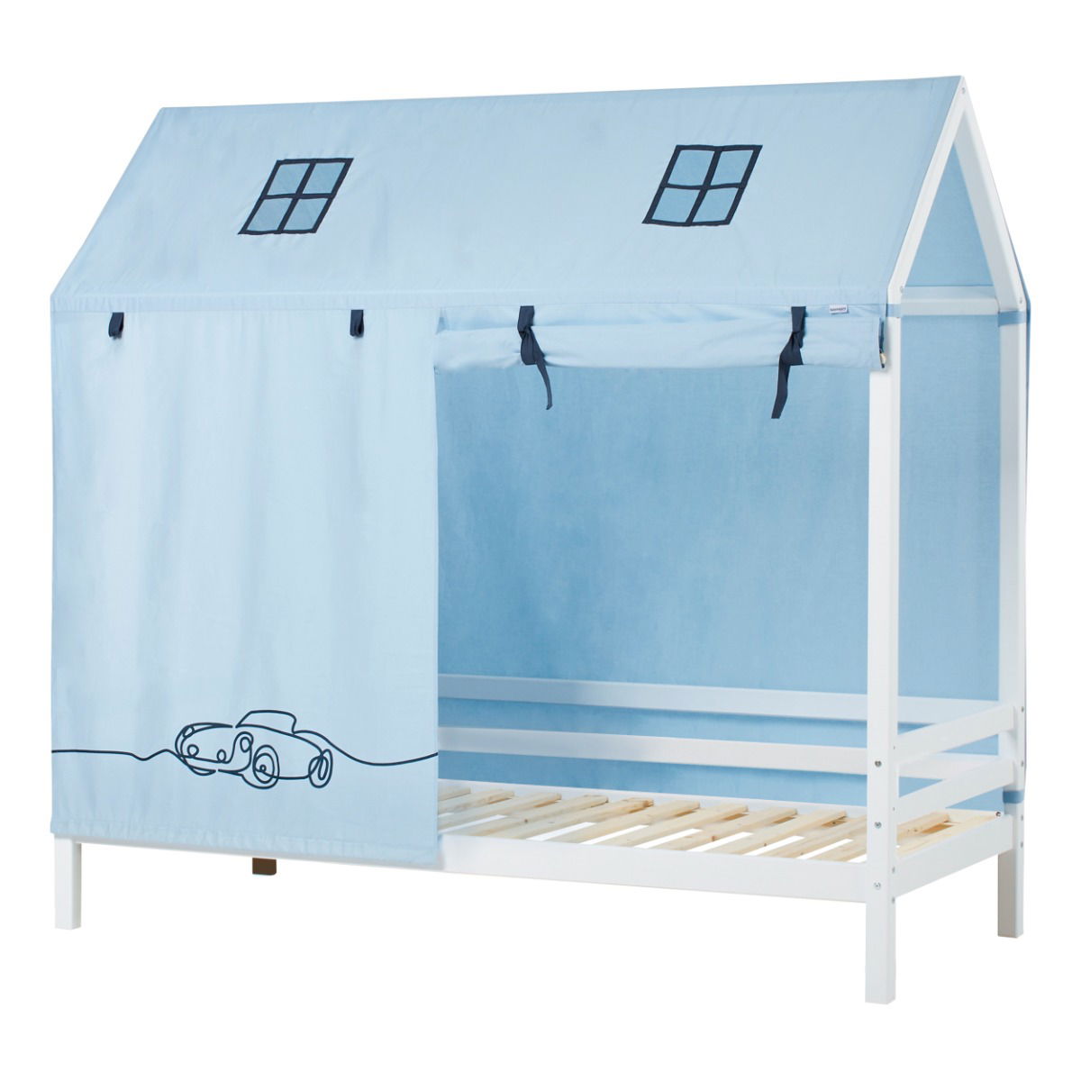 BUNDLE ECO Dream Hausbett 90x200 cm mit CARS Vorhang