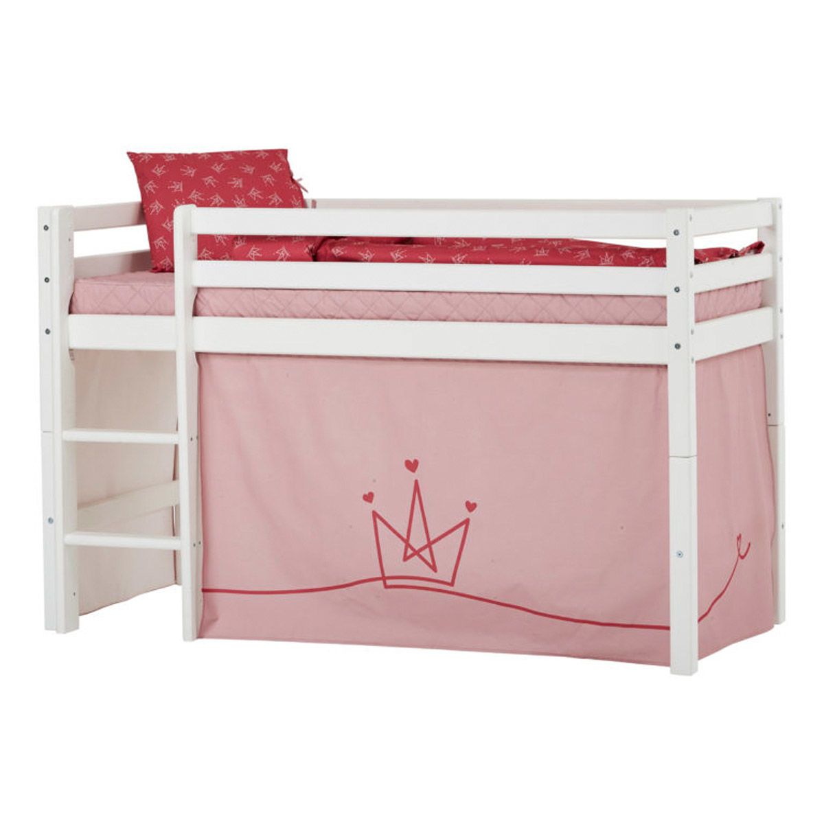 Hoppekids Vorhang-Set für halbhohes Bett 70x160 Dessin Princess - auch für Etagenbett