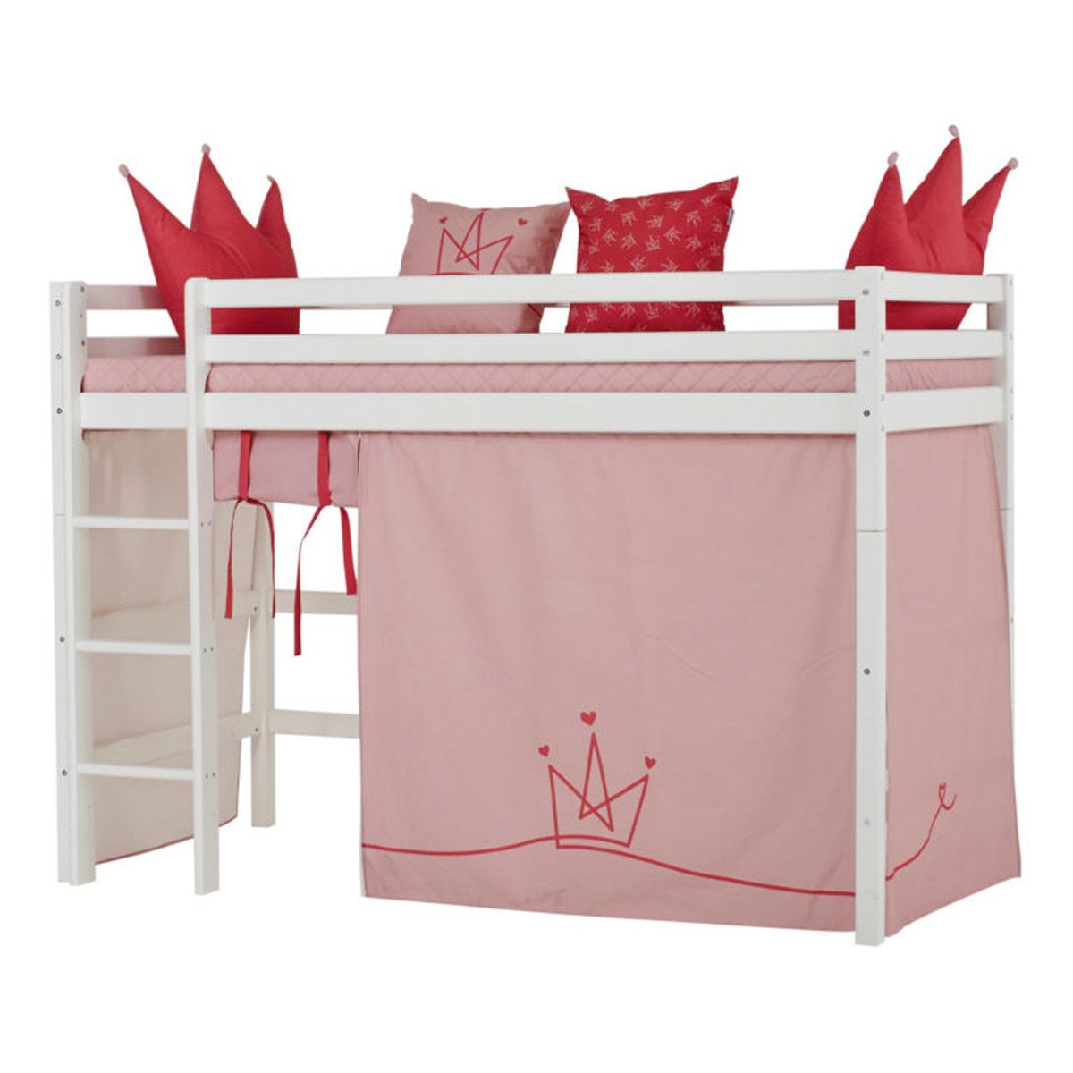 Hoppekids Vorhang-Set für mittelhohes Bett 90x200 Dessin Princess