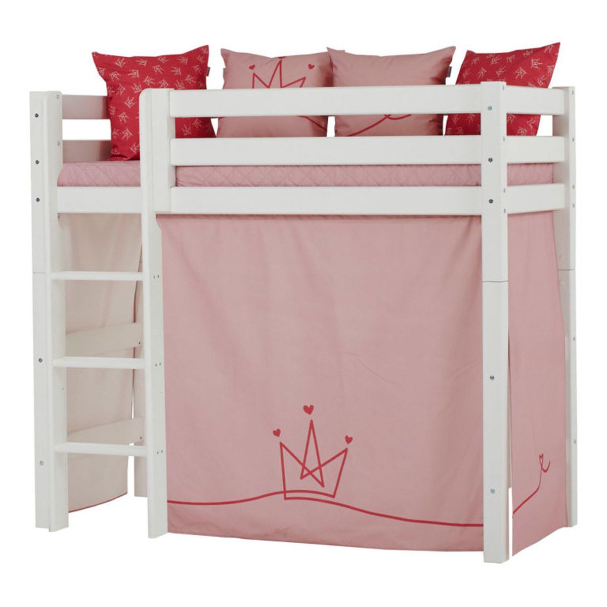 Hoppekids Vorhang-Set für mittelhohes Bett 70x160 Dessin Princess
