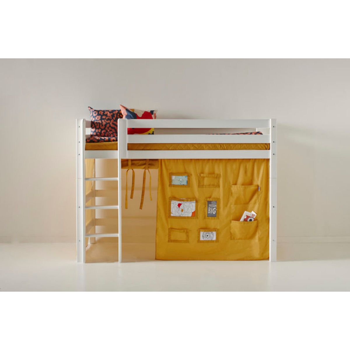 Hoppekids Vorhang-Set für mittelhohes Bett 90x200 Dessin Creator autumn yellow