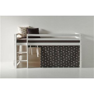 Hoppekids Vorhang-Set für halbhohes Bett 90x200 Dessin PETS graphite grey - auch für Etagenbett