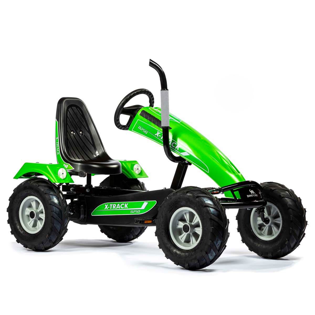 Dino Cars Track BF1 GoKart - Grün mit Freilauf, Auspuff & Pendelachse