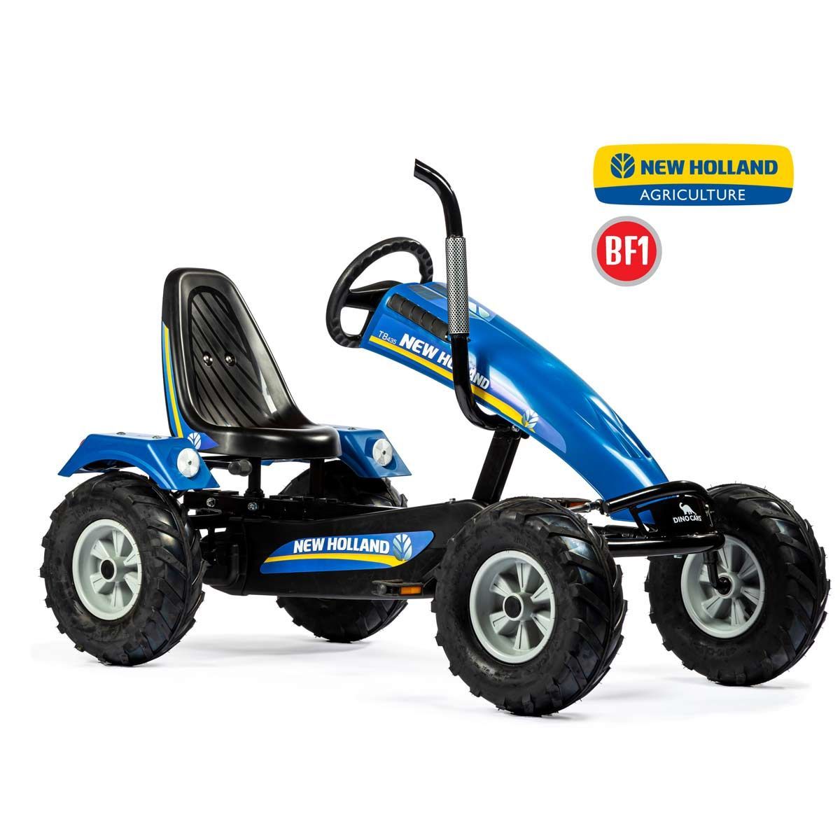 Dino Cars Track BF1 New Holland GoKart mit Freilauf, Auspuff & Pendelachse