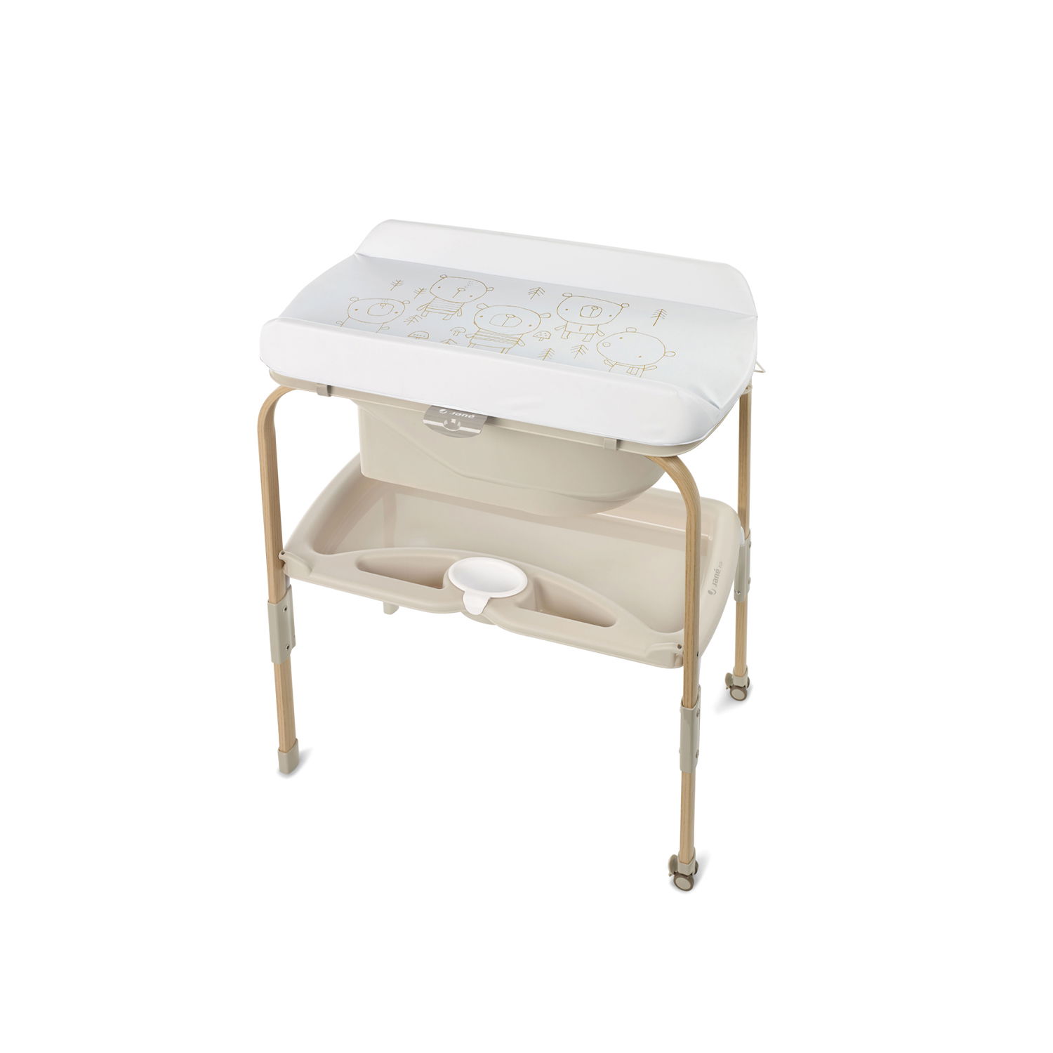 Jané Flip Wickeltisch mit Badewanne GLITTER