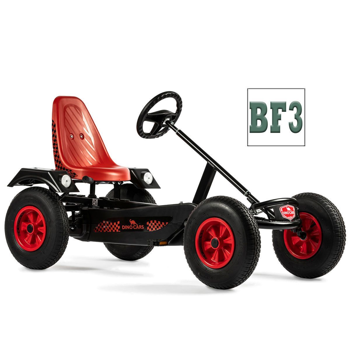 Dino Cars Sport BF3 GoKart rot mit Bremsfreilauf & 3-Gang-Schaltung
