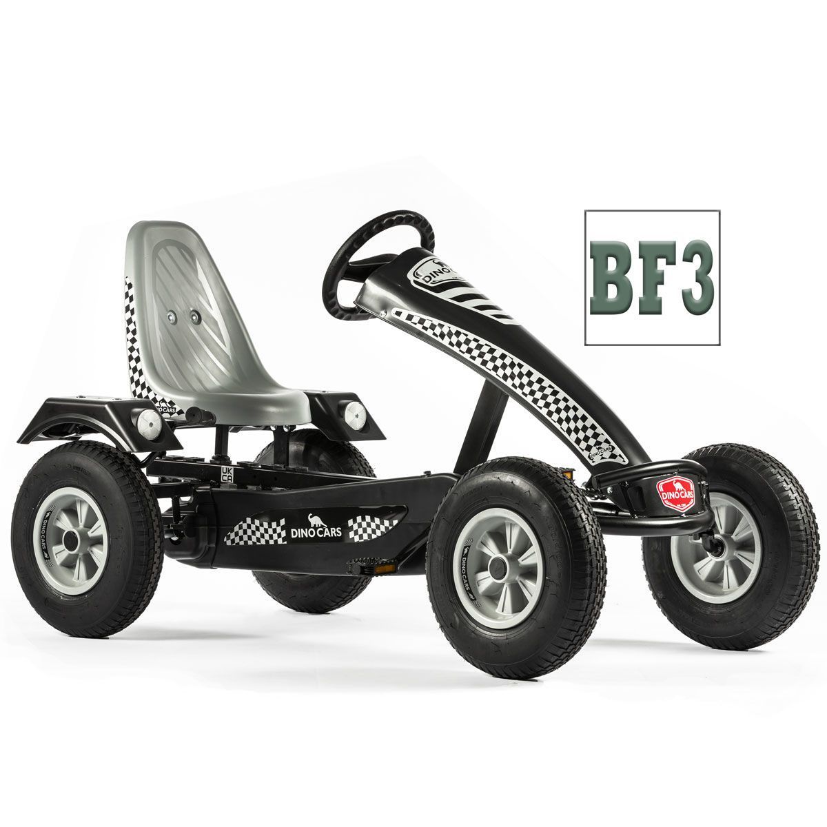 Dino Cars Super Sport BF3 GoKart grau mit Bremsfreilauf & 3-Gang-Schaltung