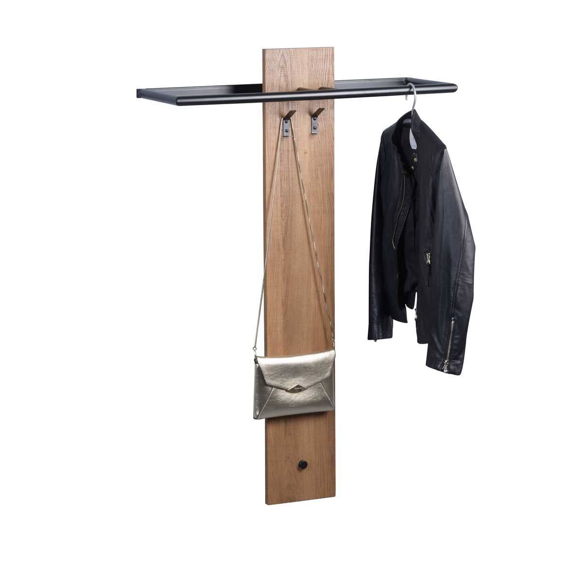 M2 Kollektion Garderobe Singapur MDF Dekor Eiche braun | Metall schwarz