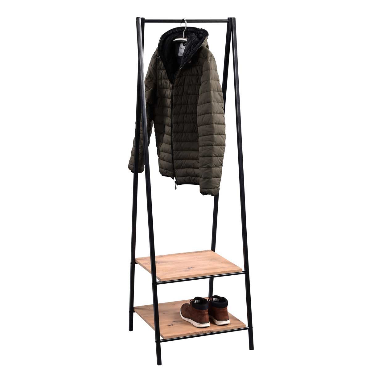 HomeTrends4You Garderobe Max MDF Dekor Artisaneiche | Metall schwarz