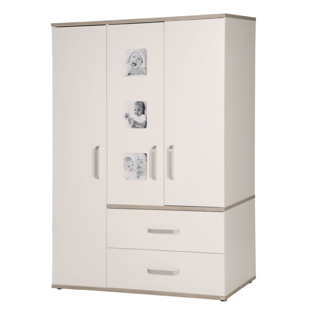 Roba Moritz Kleiderschrank weiß/Luna Elm 3 Türen, 2 Schubkästen
