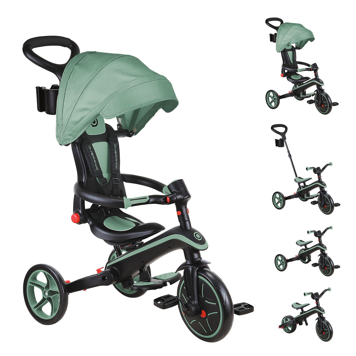 GLOBBER EXPLORER TRIKE FOLDABLE 4in1 oliv grün